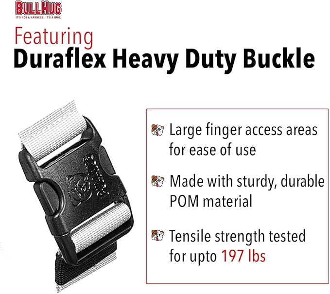 BULLHUG Harness – Made for Larger Chested Dogs Like English Bulldogs, French Bulldogs, Pugs & More. Stops Dogs from Pulling & Choking on Walks (Army, Medium) BULLHUG