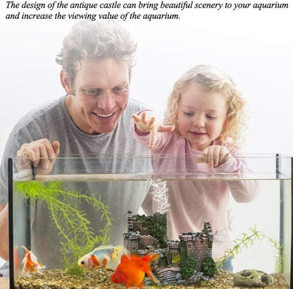 fazhongfa Aquarium Castle Air Bubbler Fish Tank Decorations for Betta Fish Ornament Small and Medium Fish Accessories Decor Betta House Toys (Air Pump is Not Include) fazhongfa