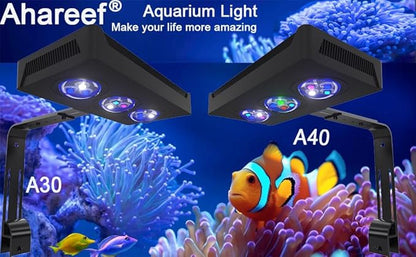 Aquarium Light 35 Watts Gree LED Colorful Spectrum 2 Channels Reef Light with Timer Sunrise Sunset Moonlight for Coral SPS LPS Saltwater Fish Nano Reef Tank (10 to 24 Inches in Length) PAWPICO