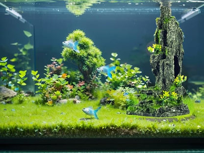 Large Fish Tank Decorations - Mountain View Aquarium Ornament with Tree House Cave SiissaPeksid