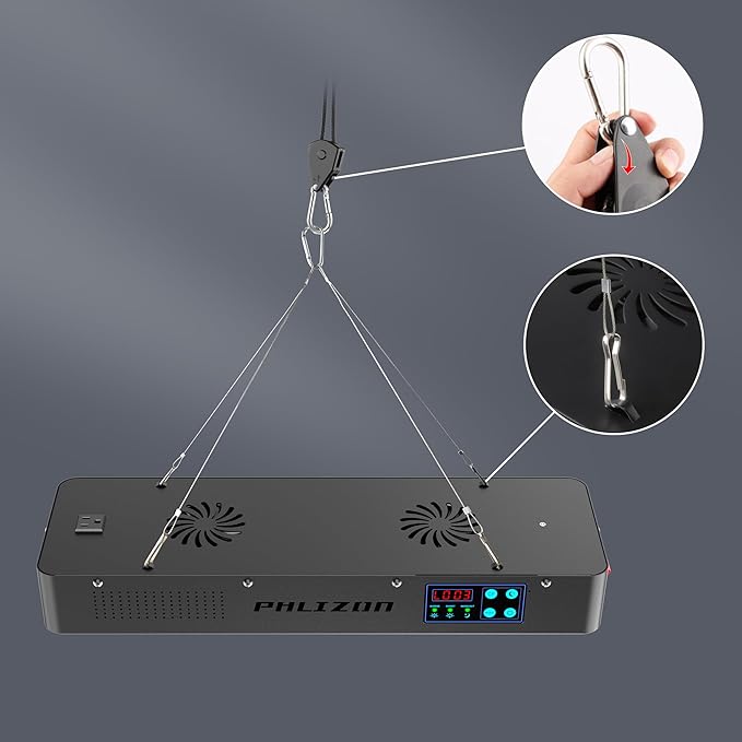 Phlizon Timer Control Dimmable 165W LED Aquarium Light with Temperature Monitor Full Spectrum Fish Tank Light for Grow Coral Reef Marine Fish Tank LPS/SPS Phlizon