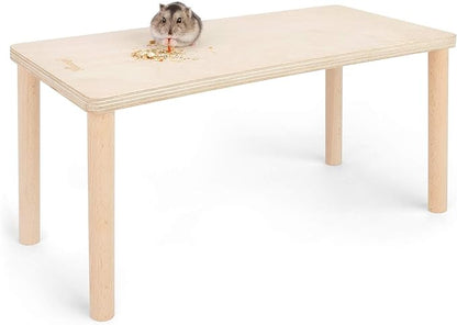 Niteangel Hamster Play Wooden Platform for Putting Small Animal's Food Bowl Drinking Bottle and Other cage Accessories (Rectangle - 7 Height) Niteangel