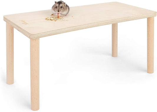 Niteangel Hamster Play Wooden Platform for Putting Small Animal's Food Bowl Drinking Bottle and Other cage Accessories (Rectangle - 7 Height) Niteangel
