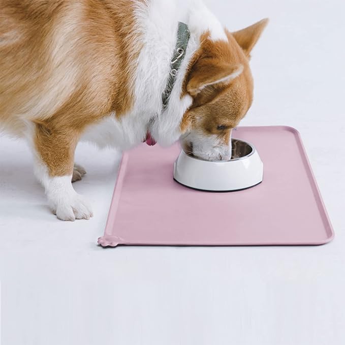 AUDWUD Silicone Waterproof Dog Cat Pet Feeding Mats,Anti Slip Pet Bowl Mats,Pet Feeding Mat, 24" x 16" - PAWPICO