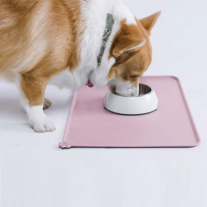 AUDWUD Silicone Waterproof Dog Cat Pet Feeding Mats,Anti Slip Pet Bowl Mats,Pet Feeding Mat, 24" x 16" - PAWPICO