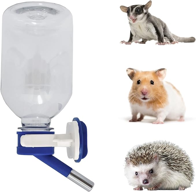Choco Nose Patented Mini No-Drip Water Bottle/Feeder for Hamsters/Hedgehogs/Gliders/Rats/Mice/Other Small Pets and Animals - for Cages, Crates or Wall Mount. 10.2oz. Nozzle 10mm, Blue (C125) ChocoNosePetSupplyWeLovePetsLikeYouDo