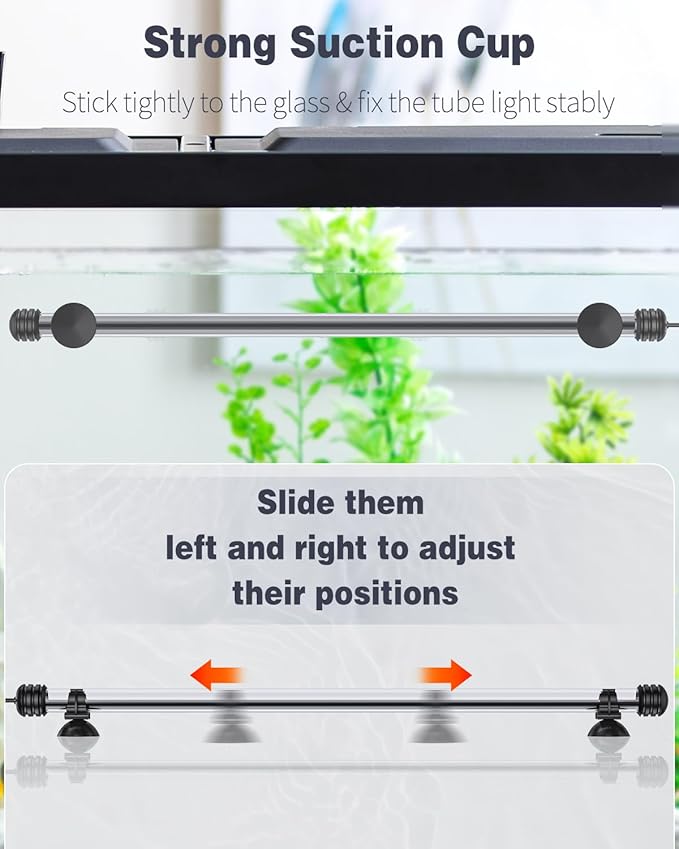 Pawfly 5.5 W Aquarium LED Light 19 Inch Underwater Fish Tank Light with Timer Auto On/Off Fish Tank Background Light with 8 Lighting Modes Submersible Multi-Colored Tube Light for Decoration Pawfly