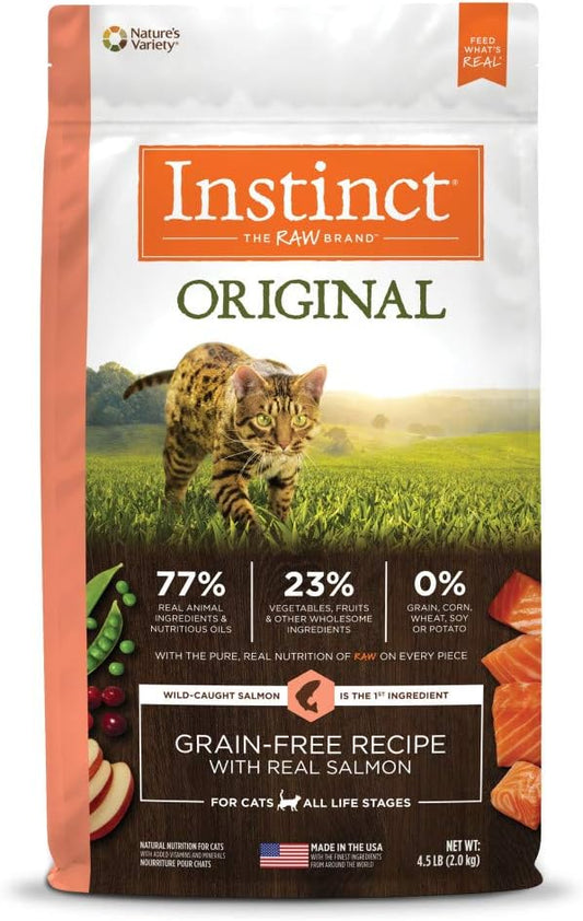 Instinct Original Grain Free Recipe with Real Salmon Natural Dry Cat Food, 4.5 lb. Bag - PAWPICO