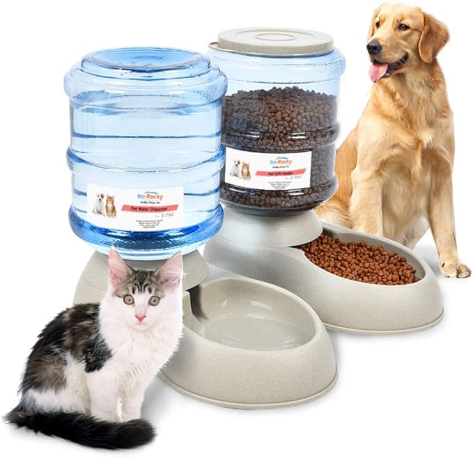 Pet Feeding Solution Automatic Cat & Dog Cafe Feeder and Water Dispenser in Set with Food Scoop - Ito Rocky 6-Meal Automatic Food Dispenser for Small/Middle Puppy and Kitten - PAWPICO