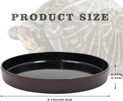 Reptile Feeder Kit, Food Water Bowl, Plastic Round Tortoise Feeding Dish, Amphibian Feeding Bowl, Tank Terrarium Accessories for Bearded Dragon Snake Hermit Crab Turtle Lizard Chameleon - 8 × 8 × 1" Neeenn