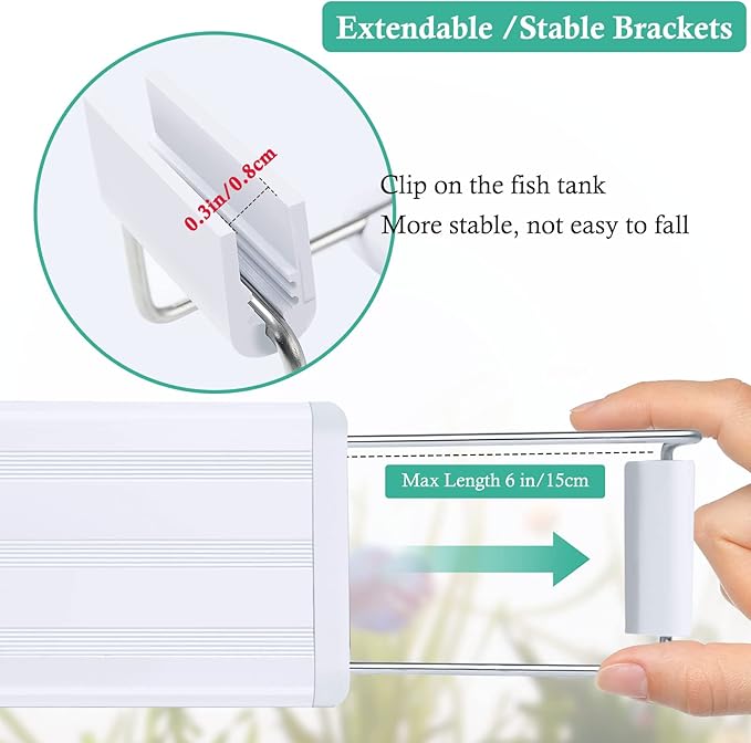 HITOP Full Spectrum LED Aquarium Light – 32-40" Classic Fish Tank Light with Timer, Aquarium Plant Light with Stable Extendable Brackets (32-40in) HITOP-FocusonAquarium