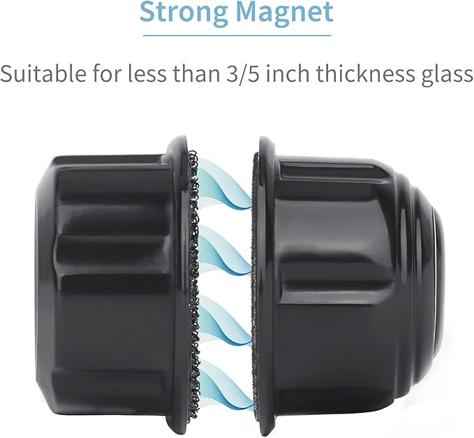 Pawfly Aquarium Magnetic Brush for Glass Fish Tanks 1.5 Inch Stain Scrubber Pads Cleaning Tool for 3/5 Inch Thick Fresh & Marine Aquariums up to 10 Gallons (Not for Acrylic & Plastic Tanks) Pawfly