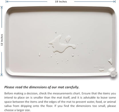 Hoki Found Silicone Pet Food Mats Tray - High-Lips Pet Dog Cat Bowl Mats - Dog Pet Cat Feeding Mat - Waterproof Dog Cat Food Mats -Pet Water Mats for Floors -Cream Brown - PAWPICO