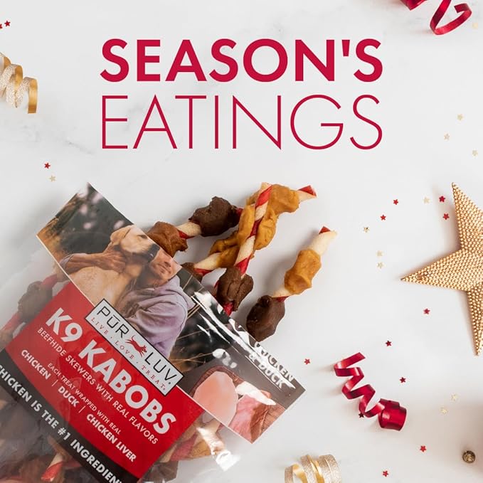 Dog Treats, K9 Kabobs for Dogs Made with Real Chicken and Duck, 12 Ounces, Healthy, Easily Digestible, Long-Lasting, High Protein Dog Treat, Satisfies Dog's Urge to Chew - PAWPICO