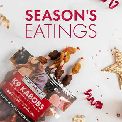 Dog Treats, K9 Kabobs for Dogs Made with Real Chicken and Duck, 12 Ounces, Healthy, Easily Digestible, Long-Lasting, High Protein Dog Treat, Satisfies Dog's Urge to Chew - PAWPICO