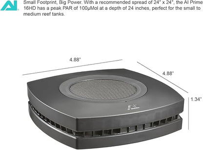 AquaIllumination AI Prime 16 HD LED App Controllable Saltwater Aquarium Reef Light - Black AquaIllumination