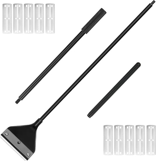 Algae Scraper for Glass Aquarium, Long Handle Fish Tank Algae Scraper with 10 Blades, Essential Aquarium Cleaning Tool. PAWPICO