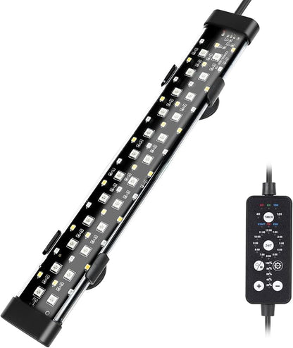 hygger Submersible LED Aquarium Light, 11W 12 in 24/7 Mode Fish Tank Light with 5 Rows Beads, with Timer 9 Colors and Adjustable Brightness, IP68 Waterproof Full Spectrum Light for 13-23 inch Tank hygger