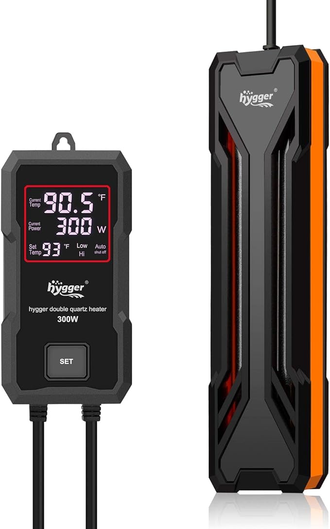 hygger Aquarium Heater 300W/500W/800W/1000W, Submersible Fish Tank Heater with Digital LED Controller and Intelligent Leaving Water Automatically Stop Heating System, for Freshwater and Saltwater hygger