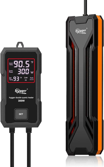 hygger Aquarium Heater 300W/500W/800W/1000W, Submersible Fish Tank Heater with Digital LED Controller and Intelligent Leaving Water Automatically Stop Heating System, for Freshwater and Saltwater hygger