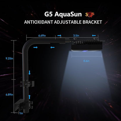 Aquarium Light - 95 Watt Sunrise Sunset Moonlight, Group Control Program Coral Reef Light Dimmable Full Spectrum for Marine Tanks,Saltwater Tank Light with Timer (G5 Bracket Version) SmatFarm