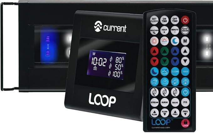 CURRENT USA 72" Inch Orbit Marine IC LED Saltwater Reef Marine Aquarium Light | 24 Hour IR Lighting & eFlux Wave Pump Control | Adjustable Color Spectrum for Fish Tank (4108) Current+USA