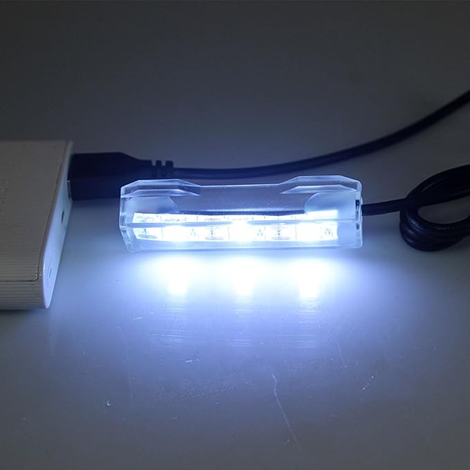 Flylin 4PCs 5V USB Aquarium Light, Smal Decoration LED Lighting Lamp, Aquarium Water Plant Light for Desktop Fish Tank Indoor Water Garden (White) Flylin