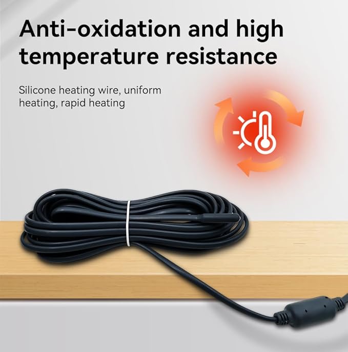 Elektrisches Heizkabel Mit Stecker für Terrarium Heizung,Reptilienwärmekabel Schlangen, Echsen, Geckos, Spinnen, Schildkröte，Aquarium Heizkabel (4m,15w) MincoHome