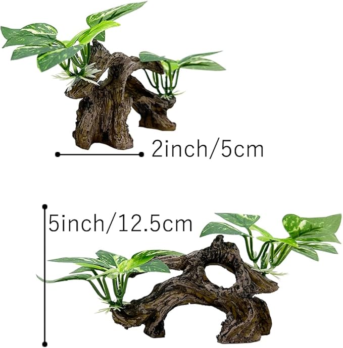 Smoothedo-Pets Fish Tank Decorations Aquarium Decor Ornaments Betta Silk Leaf pad Hammock Artifical Driftwood Cave Goldfish Bowl Accessories (Type-A) EnvironmentFriendlyArtificialPlasticPlantAquariumDecoration