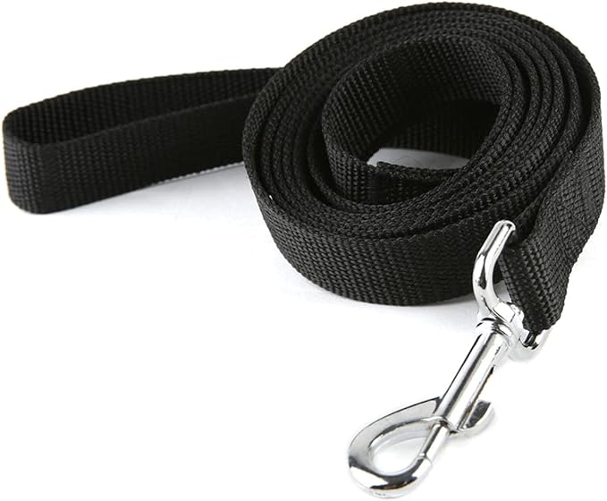 Nylon Dog Training Leash, Traction Rope, 4/5/6 Feet Long, 3/4 Inch 1 Inch Wide, for Small and Medium Dogs (1'' x 5 FT, Black) TAIDA