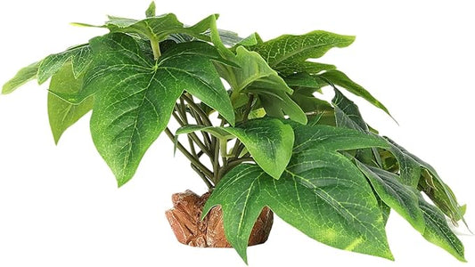 Reptile Plants for Terrarium, Ball Python Tank Decor Accessories fit Bearded Dragon Crested Leopard Gecko Lizard Chameleon Snake Frog Tortoise Hermit Crab - Fake Sweet Potato Vine WOLEDOE