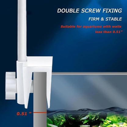 LED Aquarium Light Full Spectrum Clip Fish Tank Light Plants Light 360° Adjustable 2 Light Bar Super-Bright 13.2W Suitable for 20-75 Gal Fish Tank PUEUTU