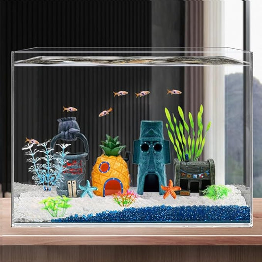 Fish Tank Decorations,House Ornament Kit,Aquarium Decor PAWPICO