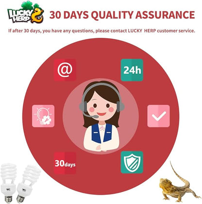 LUCKY HERP 26W UVB 15.0 Intense UVA UVB Compact Flouorescent Lamp Desert Terrarium Light Bulb for Reptile and Amphibian LUCKYHERP