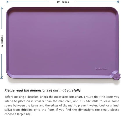 Hoki Found Silicone Pet Food Mats Tray - High-Lips Pet Dog Cat Bowl Mats - Dog Pet Cat Feeding Mat - Waterproof Dog Cat Food Mats -Pet Water Mats for Floors - Amethyst - PAWPICO