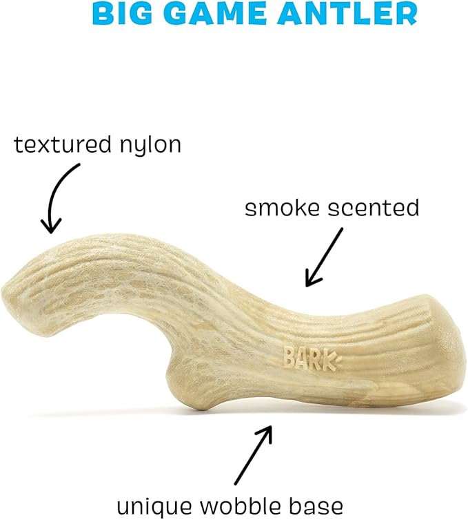 Barkbox Super Chewer Tough Dog Chew Toys for Aggressive Chewers, Dental Stimulating (Antler - Large) - PAWPICO