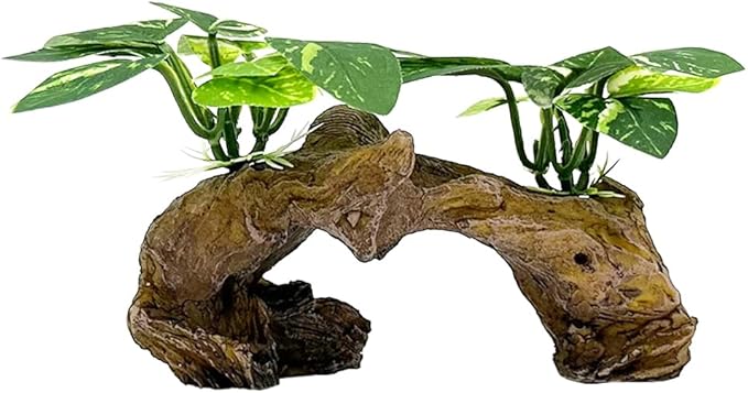 Smoothedo-Pets Fish Tank Decorations Aquarium Decor Ornaments Betta Silk Leaf pad Hammock Artifical Driftwood Cave Goldfish Bowl Accessories (Type-D) EnvironmentFriendlyArtificialPlasticPlantAquariumDecoration