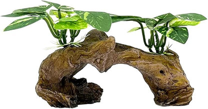Smoothedo-Pets Fish Tank Decorations Aquarium Decor Ornaments Betta Silk Leaf pad Hammock Artifical Driftwood Cave Goldfish Bowl Accessories (Type-D) EnvironmentFriendlyArtificialPlasticPlantAquariumDecoration