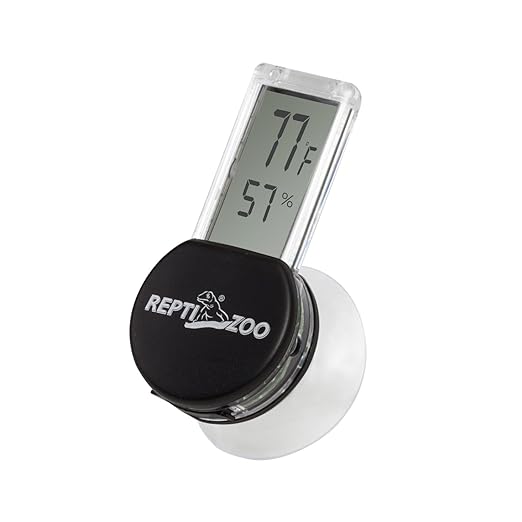 REPTI ZOO Reptile Terrarium Thermometer Hygrometer Digital LCD Display Pet Rearing Box Reptiles Tank Thermometer Hygrometer with Suction Cup REPTIZOO