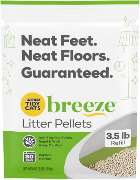 Purina Tidy Cats Litter, Breeze Litter Pellets to be Used with Breeze Litter System, Prevents Dust and Tracking, 3.5 LB Each (Pack of 2) - PAWPICO