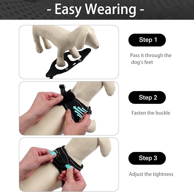 Dog Harness for Small Dogs, Small Dog Harness and Leash Set, Honeycomb Grid, Reflective Lightweight Harness & Anti-Twist Pet Lead,Dog Harness(Multi Color, Size: XS-S-M) (M, Black) PAWPICO