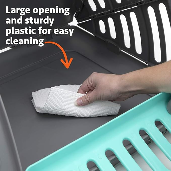 Sport Pet Designs Foldable Travel Cat Carrier - Front Door Plastic Collapsible Carrier Collection, Waterproof Bed - PAWPICO