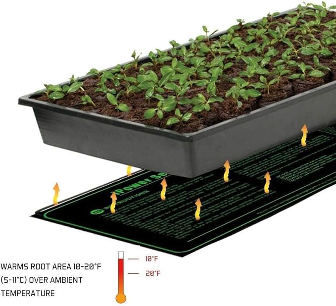 iPower 10" x 20" Waterproof Durable Seedling Heat Mat Warm Hydroponic Plant for Indoor Gardening Germination Starting iPower