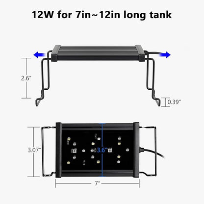 hygger New Mode 24/7 Timer LED Aquarium Light, Auto On Off Full Spectrum Fish Tank Light Fish Colorful/Sun/Nightlight/Wrgb Cycle Mode for Freshwater Plants Tank (for 7in~12in Long Tank) hygger