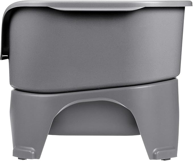 Neater Feeder - Express Model - Mess-Proof Dog Bowls (Medium/Large, Gunmetal Grey) – Made in USA – Elevated, No Spill, Non-Tip, Non-Slip, Raised Stainless Steel Food & Water Pet Bowls - PAWPICO