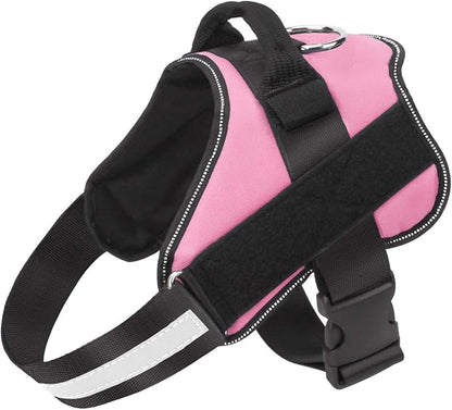 Bolux Dog Harness, No-Pull Reflective Dog Vest, Breathable Adjustable Pet Harness with Handle for Outdoor Walking - No More Pulling, Tugging or Choking (Pink, XL) Bolux