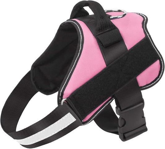 Bolux Dog Harness, No-Pull Reflective Dog Vest, Breathable Adjustable Pet Harness with Handle for Outdoor Walking - No More Pulling, Tugging or Choking (Pink, XS) Bolux