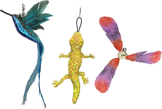 Cat Feather Toys Replacement Cat Wand Toy 3pcs Cat Wand Attachments Interactive Cat Toys for Indoor Cats Suitable for Cat Stick Toys - PAWPICO