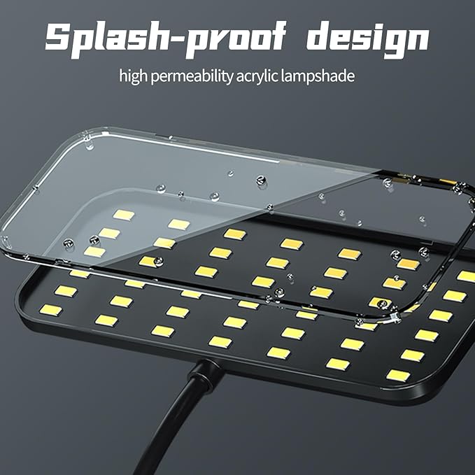 Boxtech Fish Tank Led Light, Small Aquarium Clip On Light, 8W White Led Clamp Light, 4.53 Inch USB Full Spectrum Planted Light for 3 to 6 Gallon Tanks Boxtech