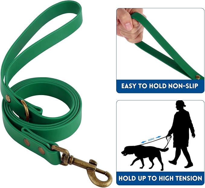Wisedog Dog Collar and Leash Set Combo: Adjustable Pet Collars with Dog Leashes for Small Medium Large Dogs,Includes 1 Bonus of Poop Bag Holder (XL(Collar:16"- 25.5";Leash:6 ft), Deep Green) WisedogPetSupplies